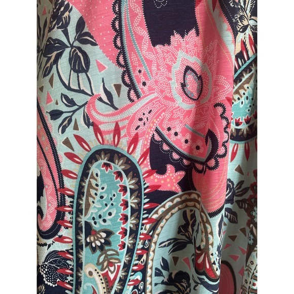 James C Paisley Dress V-Neck Women's Size Large Made in USA - Picture 11 of 11